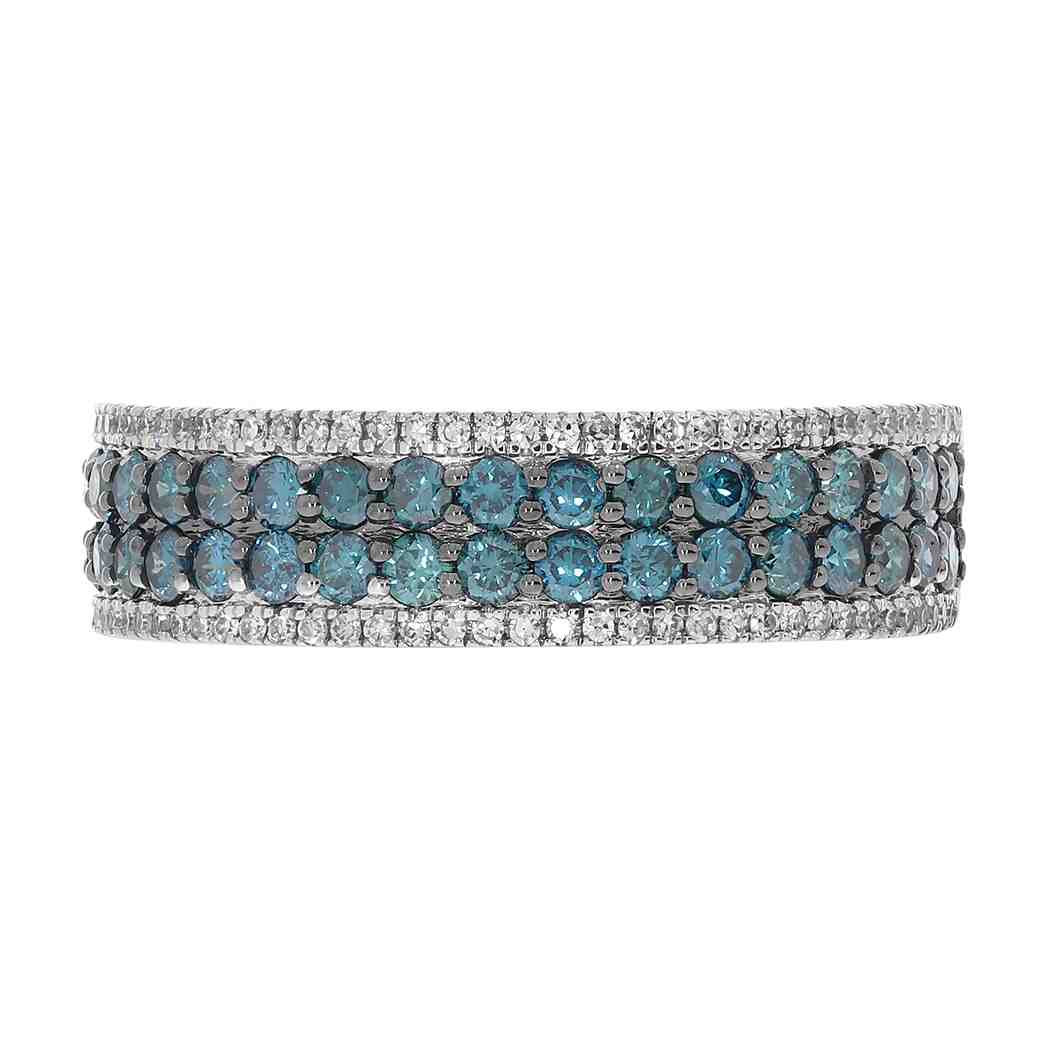 Blue and White Diamond Ring LR12747A